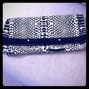 Wide/long Cynthia Vincent faux snake Clutch